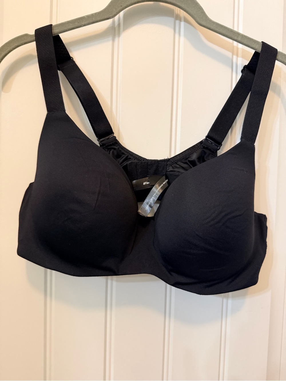 Lightly lined  Full-Coverage balconette Bra — Black